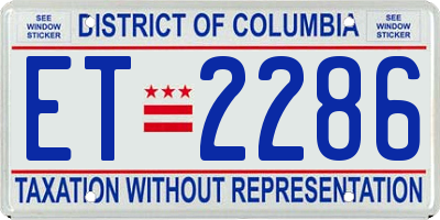 DC license plate ET2286