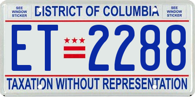 DC license plate ET2288
