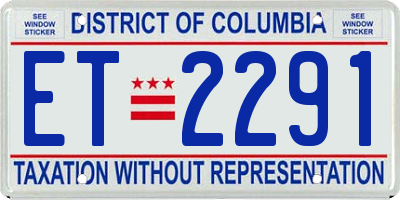 DC license plate ET2291