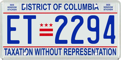 DC license plate ET2294