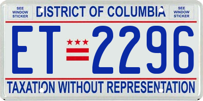 DC license plate ET2296