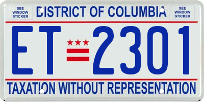 DC license plate ET2301