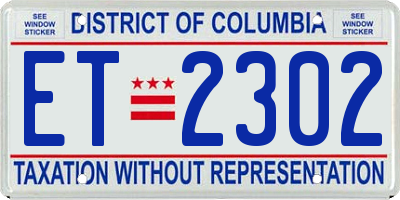 DC license plate ET2302