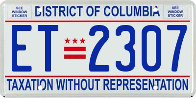 DC license plate ET2307