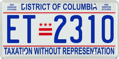 DC license plate ET2310