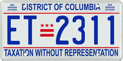 DC license plate ET2311