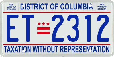 DC license plate ET2312
