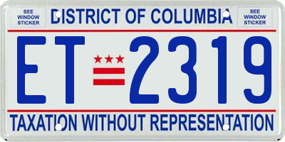 DC license plate ET2319