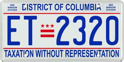 DC license plate ET2320
