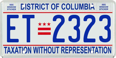 DC license plate ET2323