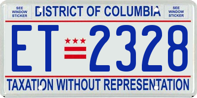 DC license plate ET2328