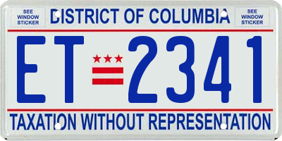 DC license plate ET2341
