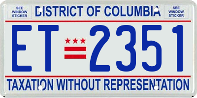 DC license plate ET2351