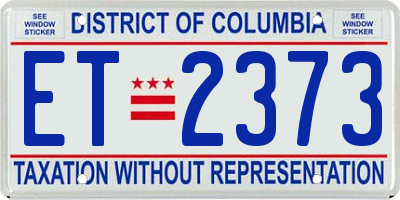DC license plate ET2373