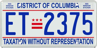 DC license plate ET2375