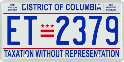 DC license plate ET2379
