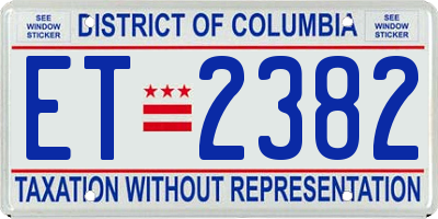 DC license plate ET2382