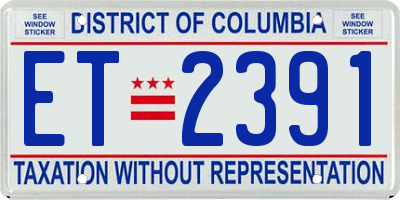 DC license plate ET2391