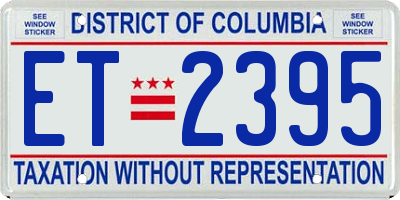 DC license plate ET2395