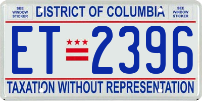 DC license plate ET2396
