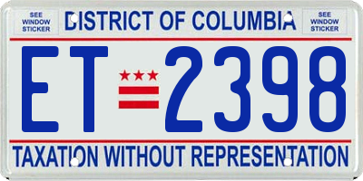 DC license plate ET2398