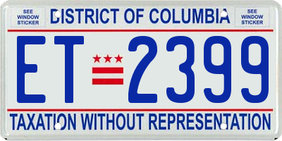 DC license plate ET2399