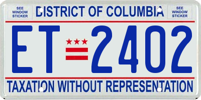 DC license plate ET2402