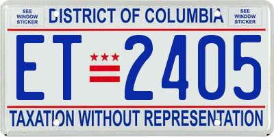 DC license plate ET2405