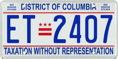 DC license plate ET2407