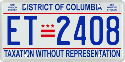 DC license plate ET2408