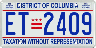 DC license plate ET2409