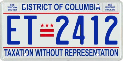 DC license plate ET2412