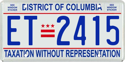 DC license plate ET2415