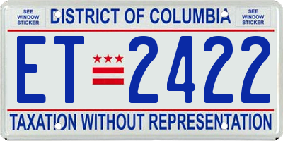 DC license plate ET2422