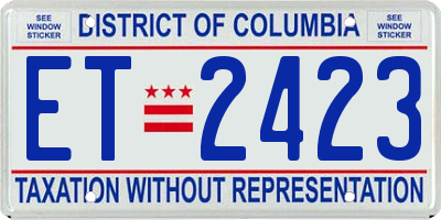 DC license plate ET2423