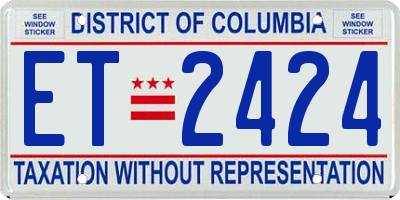 DC license plate ET2424