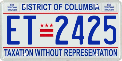 DC license plate ET2425