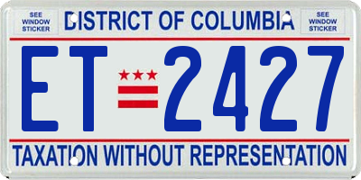DC license plate ET2427