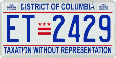DC license plate ET2429
