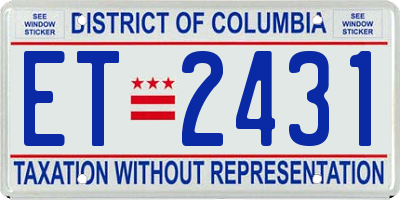 DC license plate ET2431