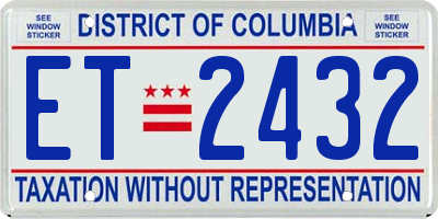 DC license plate ET2432