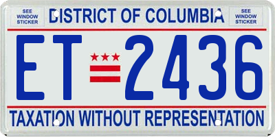 DC license plate ET2436