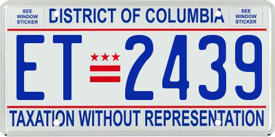 DC license plate ET2439