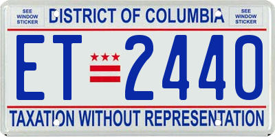 DC license plate ET2440