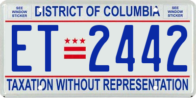 DC license plate ET2442