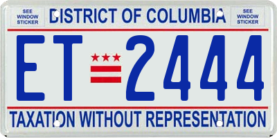 DC license plate ET2444