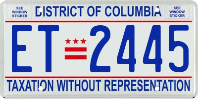 DC license plate ET2445