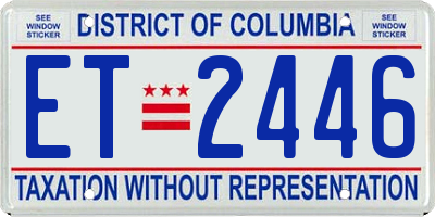 DC license plate ET2446