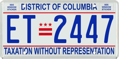 DC license plate ET2447