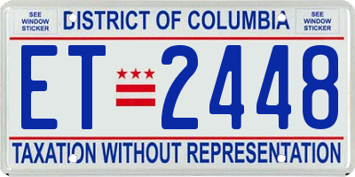 DC license plate ET2448